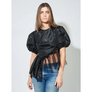 Sandy Liang Black Spoonbill Top
